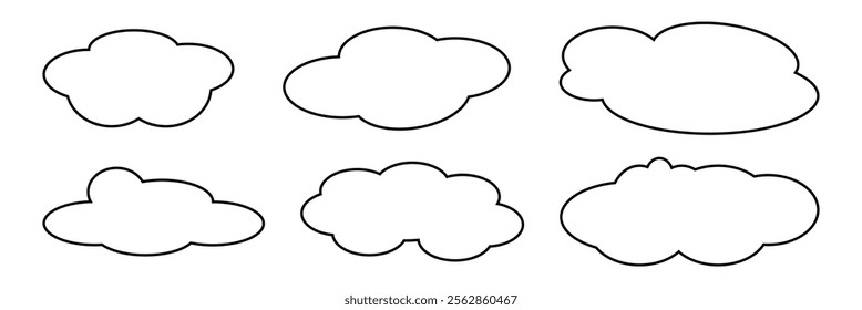 Cloud icon. Editable vector cloud icon. Black, line style, transparent white background. Part of a big icon set family. Perfect for web and app interfaces, presentations, infographics.