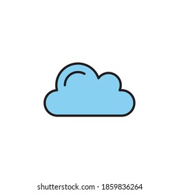 estilo de contorno rellenado con icono de nube. icono del clima de color. aislado en fondo blanco