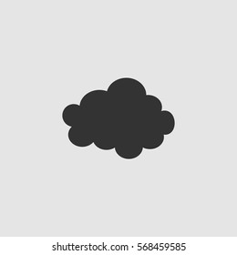 Cloud icon flat. Black pictogram on grey background. Vector illustration symbol