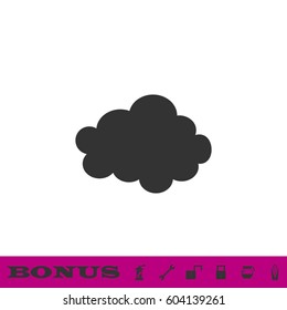 Cloud icon flat. Black pictogram on white background. Vector illustration symbol and bonus button