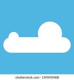 Cloud icon in flat design . Blue sky with white cloud. 