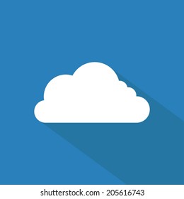 Cloud icon , Flat design style, vector illustration. long shadow icon.