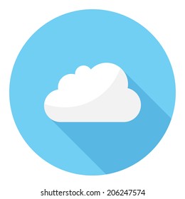 Cloud icon. Flat design style modern vector illustration. Isolated on stylish color background. Flat long shadow icon. Elements in flat design.