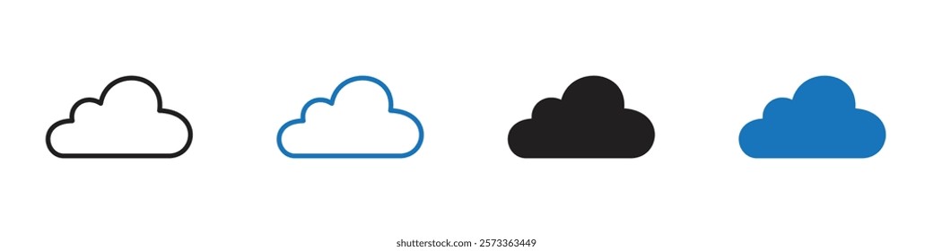 Cloud icon Flat line symbol