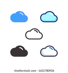 cloud icon flat outline glyph interfaces