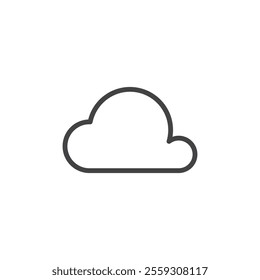 Cloud icon Flat set in black and white color outline vector mark