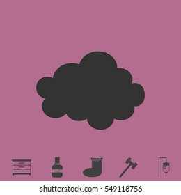 Cloud icon flat. Simple vector grey pictogram and bonus symbol