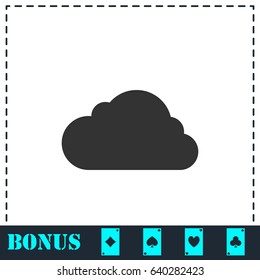 Cloud icon flat. Simple vector symbol and bonus icon