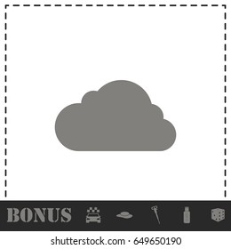 Cloud icon flat. Simple vector symbol and bonus icon