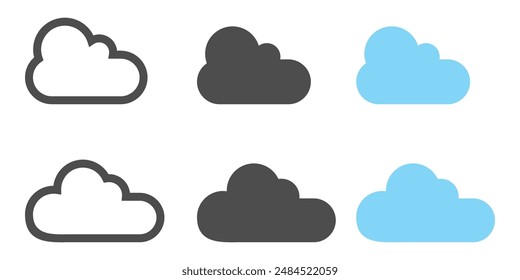 Cloud icon in flat style. Icon Elements of computer storage solution, database, cloud and meteorology concept.