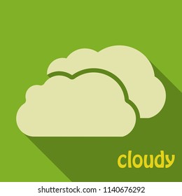 Cloud icon in flat style isolated on color background. For your design, logo. Vector illustration.