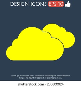 cloud icon, flat vector illustration. EPS 10