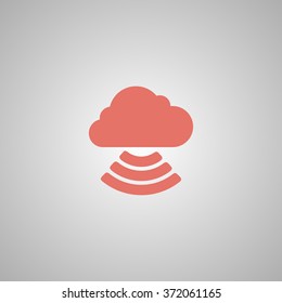 cloud icon, flat vector illustration. EPS 10