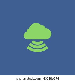 cloud icon, flat vector illustration. EPS 10