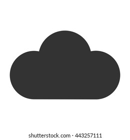 Cloud icon. Flat vector illustration in black on white background. EPS 10