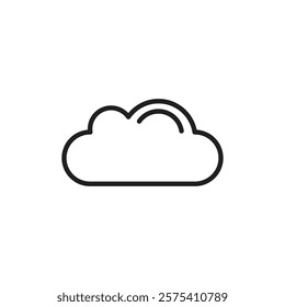 Cloud icon Flat vector set outline