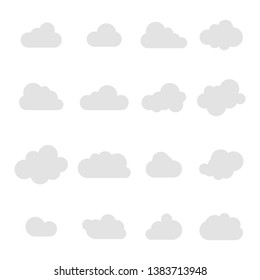 Cloud icon. Cloud grey colored. Sky clouds set. Cloud set. Vector illustration