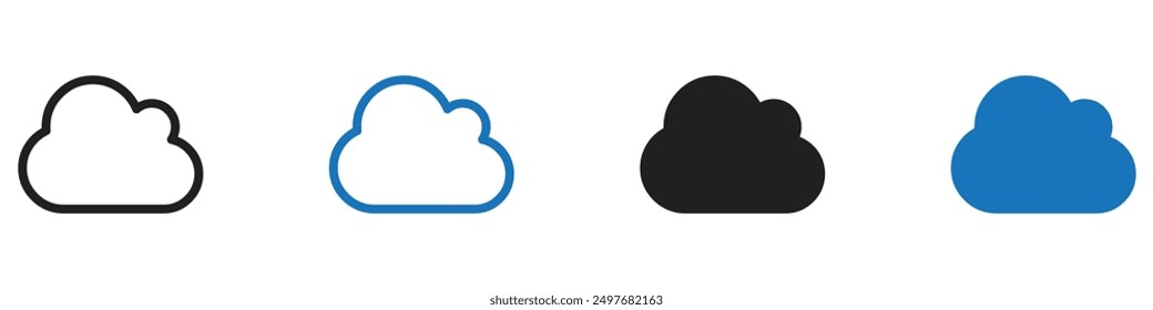 Icono de nube Símbolo de grupo o signo Vector
