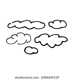 Cloud icon, hand-drawn outline sketch simple doodle outline drawing art illustration