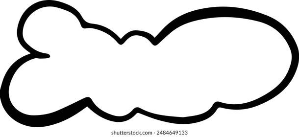 Cloud icon, hand-drawn outline sketch simple doodle outline drawing art illustration