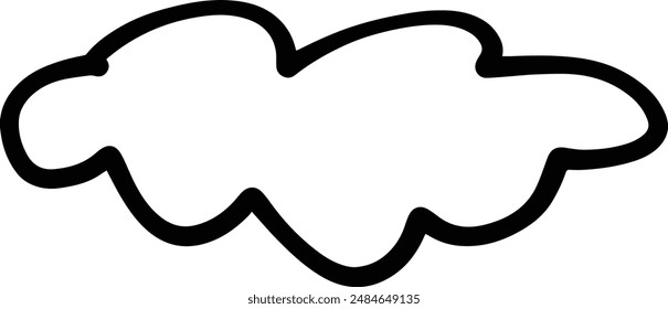 Cloud icon, hand-drawn outline sketch simple doodle outline drawing art illustration