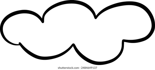 Cloud icon, hand-drawn outline sketch simple doodle outline drawing art illustration