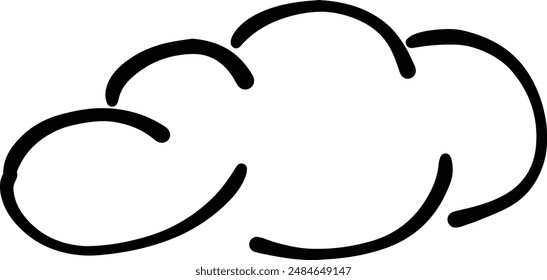 Cloud icon, hand-drawn outline sketch simple doodle outline drawing art illustration