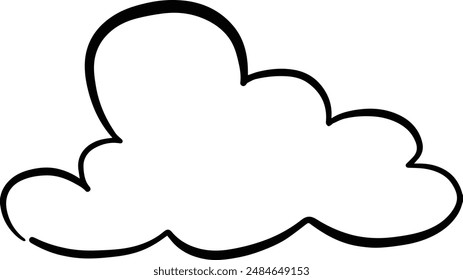 Cloud icon, hand-drawn outline sketch simple doodle outline drawing art illustration