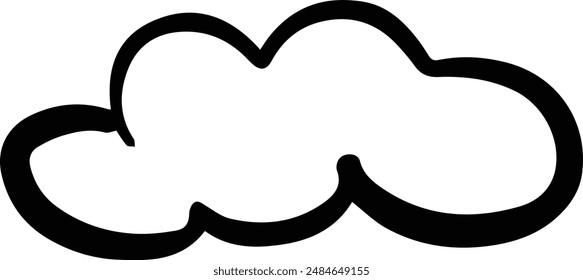 Cloud icon, hand-drawn outline sketch simple doodle outline drawing art illustration