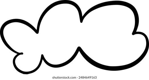 Cloud icon, hand-drawn outline sketch simple doodle outline drawing art illustration