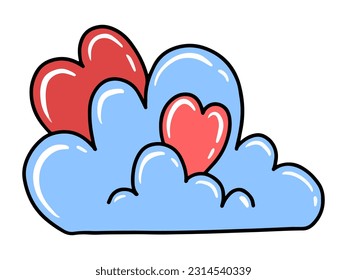 Cloud icon with Heart Illustration	