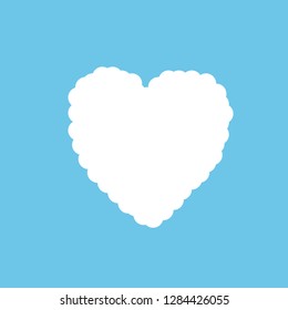 Cloud icon heart shaped modern design.Vector Illustration.