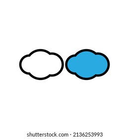 cloud icon. cloud illustration design with black white and blue version.