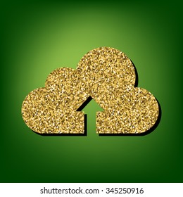 Cloud icon illustration. Golden icon