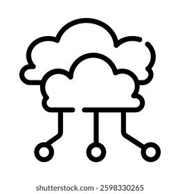 Cloud icon illustration in line style. Perfect for website mobile app presentation. Suitable for any user interface and user experience