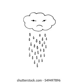 Cloud Icon Illustration.Hand drawn vector illustration. clouds doodle.