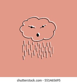 Cloud Icon Illustration.Hand drawn vector illustration. clouds doodle.