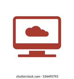 Cloud   icon, isolated. Flat  design. 