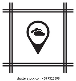 Cloud   icon, isolated. Flat  design. 