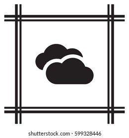 Cloud   icon, isolated. Flat  design. 