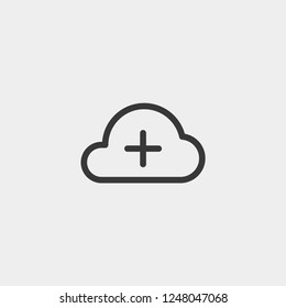 Cloud icon isolated on background. Add symbol modern, simple, vector, icon for website design, mobile app, ui. Vector Illustration
