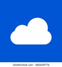 icono de nube aislado en fondo azul. ilustración vectorial