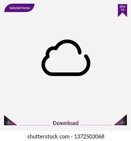 Cloud icon isolated on grey background.Premium symbol for website design, mobile application, logo, ui.Modern, simple, isolated, flat best quality icon for web site designs or mobile apps.