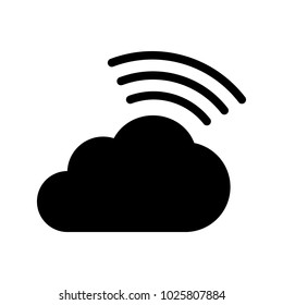 Cloud icon isolated on white background. Cloud saving design. Abstract cloud symbol in flat style. Simple icon in black. Vector illustration.