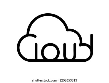 Cloud icon isolated on a white background. Logo and sign. Cloud technologies. Simple modern design. Flat style vector illustration.