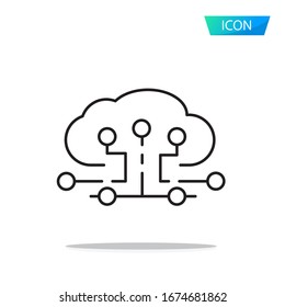 Cloud-Symbol einzeln auf weißem Hintergrund.