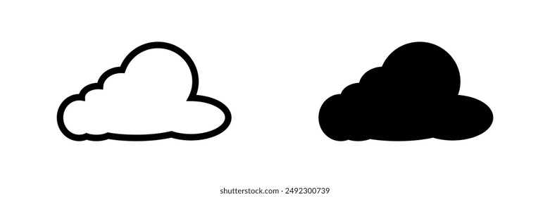 
Cloud icon isolated on white background.Vector of cloud icon in outline and flat style.