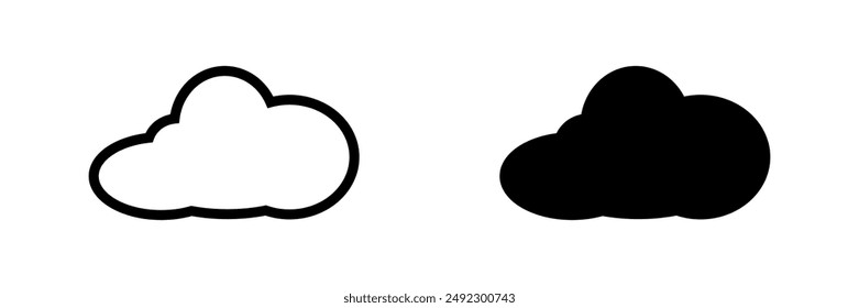 
Cloud icon isolated on white background.Vector of cloud icon in outline and flat style.