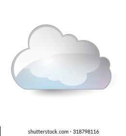 Cloud Glossy Icon Vector Illustration Stock Vector (Royalty Free ...