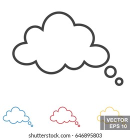 Cloud icon isolated on white background. Flat